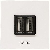 Розетка USB тип A+A без рамки ABB Niessen Zenit 1-м. 2 мод. 1500мА N2285 BL белый картинка